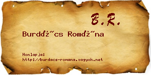 Burdács Romána névjegykártya